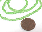 1 strand 15 inches long - Sparkly nice shine 3 mm size Faceted rondelle shape green color crystal glass beads - AB062