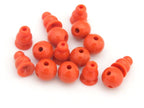 3 sets - 3 hole reddish orange resin Guru Bead 8 mm size and column bead - GB014