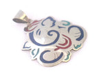 Tibetan silver Ganesha pendant from Nepal with turquoise lapis inlay - PM171