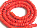 Full Strand-Natural coconut beads long strand 22 inches - orange - NB044 - 150 plus beads