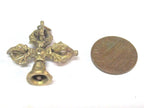 1 Pendant - Ethnic small medium size Tibetan Dorje solid brass pendant from Nepal - CP136
