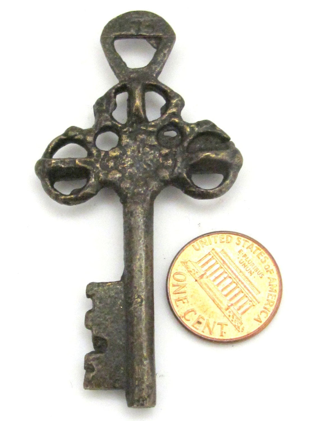1 Pendant - Large antiqued finish Brass Key pendant - CP060