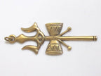Long Tibetan brass Shiva Trident pendant - CP006 custom design copyright Nepalbeadshop