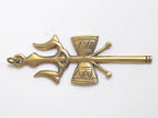 Long Tibetan brass Shiva Trident pendant - CP006 custom design copyright Nepalbeadshop