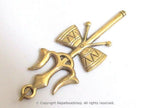 Long Tibetan brass Shiva Trident pendant - CP006 custom design copyright Nepalbeadshop