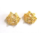 2 Beads -Gold color plated ethnic Tibetan design bead caps 10mm - BD562B