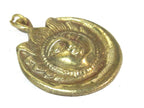 1 Pendant - Large brass Sun face crescent moon tibetan pendant from Nepal -- CP138