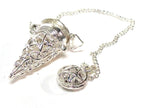1 pendant - Tibetan silver pentacle star cage pendant with 3 rudraksha beads - PM545