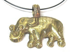1 Pendant - Tibetan solid brass elephant pendant antiqued finish with reverse floral animal carving - CP035E