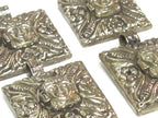 1 pendant - Tibetan silver square shape Buddha pendant detailed carving with deer animal design on other side - PM588B