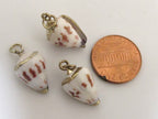 1 Pendant - Gold plated Small size spotted cone shell charm pendants - SP038
