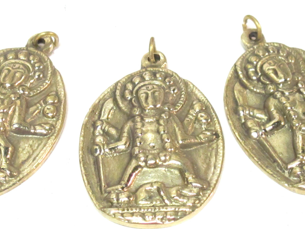 1 pendant - Brass Oval shape Goddess Kali Shiva pendant from Nepal - CP023 custom design copyright Nepalbeadshop