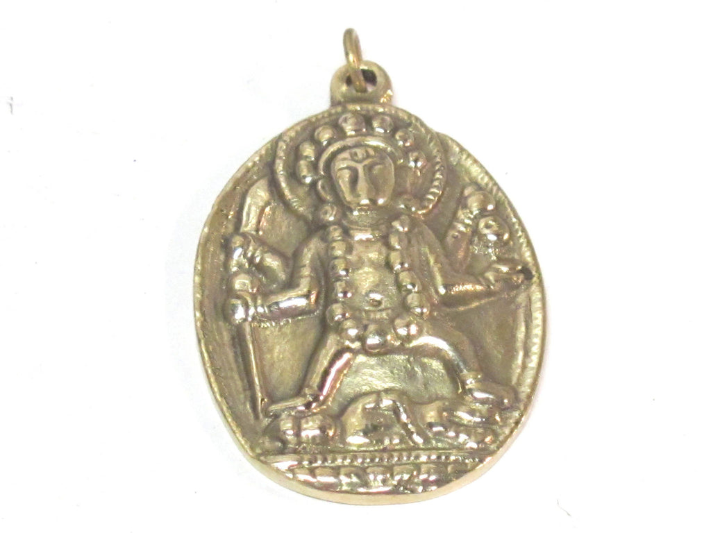 1 pendant - Brass Oval shape Goddess Kali Shiva pendant from Nepal - CP023 custom design copyright Nepalbeadshop