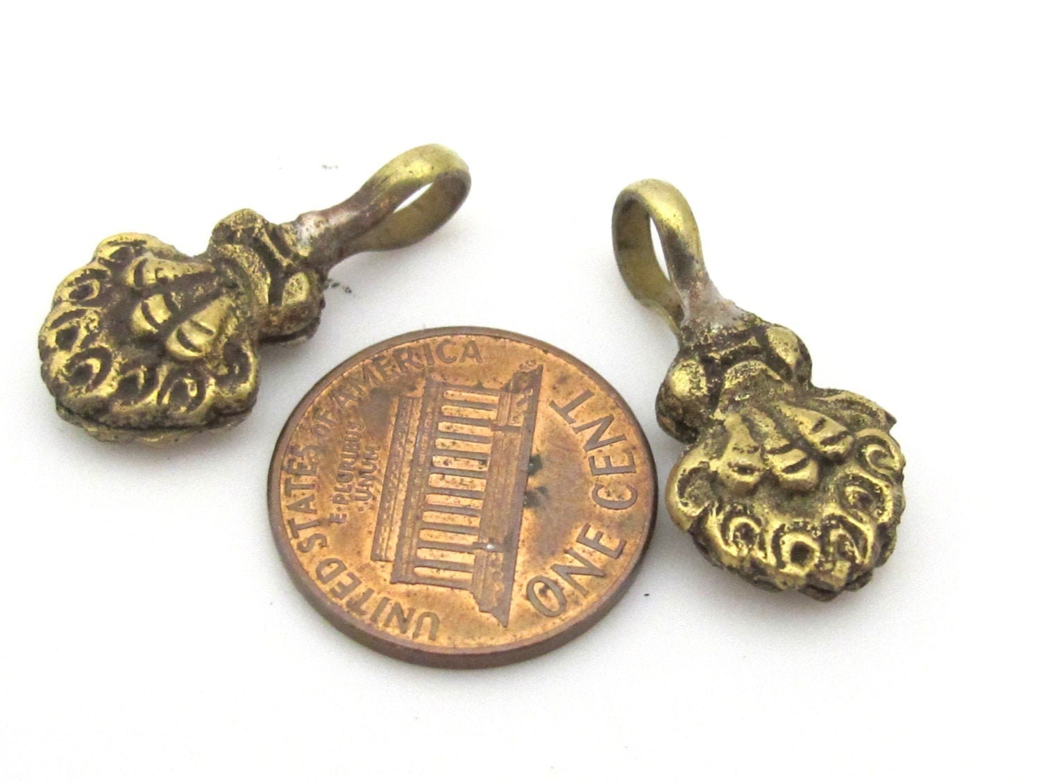 Tibetan mala counters - set of 3 brass counter - Assorted designs Tibetan lotus flower dorje floral brass mala counters - GB003K