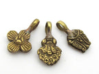 Tibetan mala counters - set of 3 brass counter - Assorted designs Tibetan lotus flower dorje floral brass mala counters - GB003K