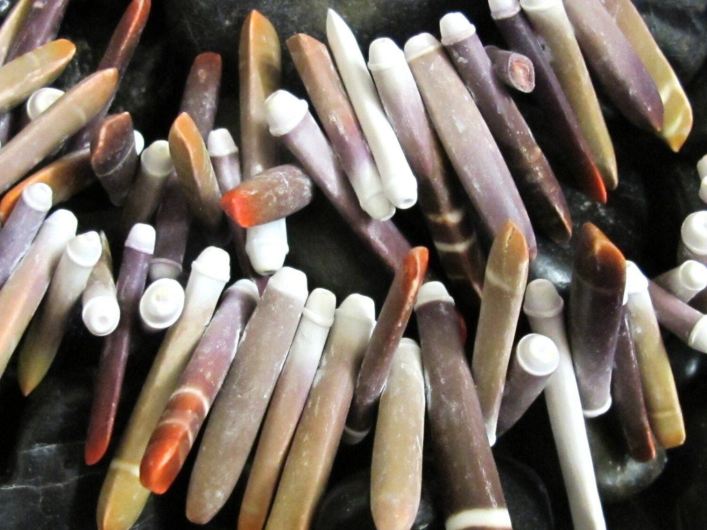 10 Beads -Sea Urchin sticks natural shell beads -- NB030s
