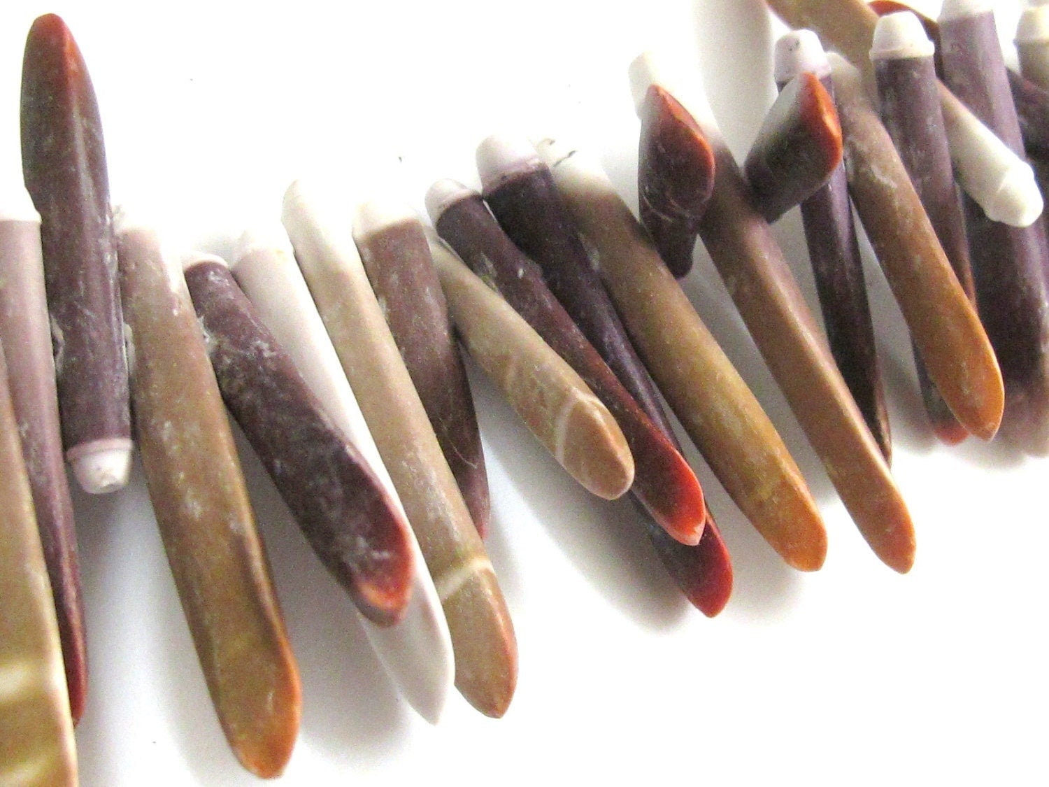10 Beads -Sea Urchin sticks natural shell beads -- NB030s