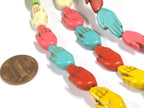 1 Full strand 16 inches - 23 Beads - Mixed colors Hamsa Hand howlite beads 18 mm x 10 mm - BD818