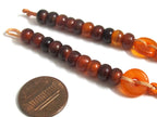 2 counters mala making supplies - Tibetan mala making recycled horn beads - red brown color one mala counter tassel ML124E