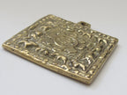 Square shape Tibetan calendar mandala timeline wheel with double dorje symbol Brass pendant - CP038 custom design copyright Nepalbeadshop