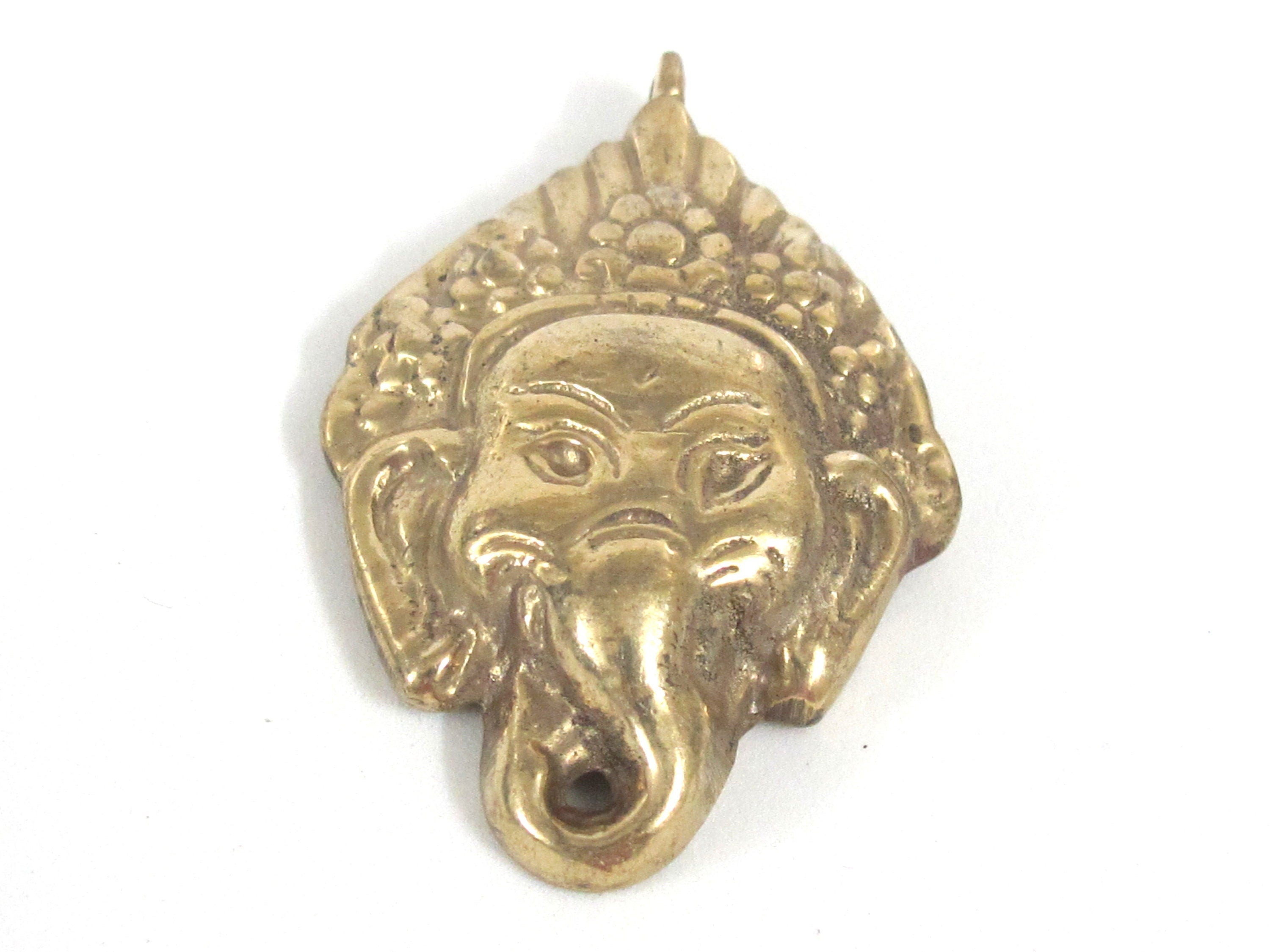 Ganesha Pendant - Shri Ganesha hindu lord Ganesha brass pendant jewelry supply Ganpati Ganeshji Ganesh solid brass pendent Nepal - CP141