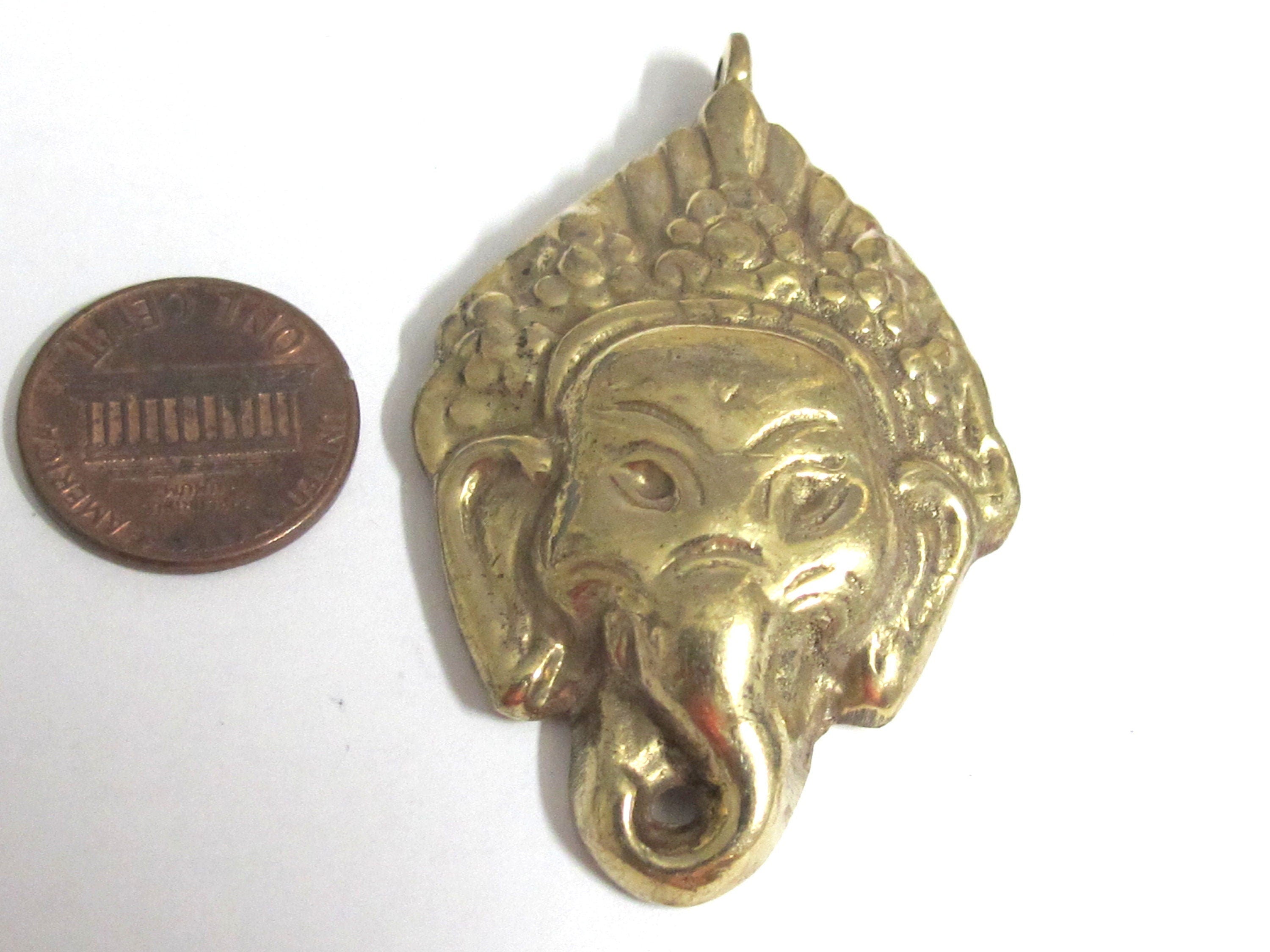 Ganesha Pendant - Shri Ganesha hindu lord Ganesha brass pendant jewelry supply Ganpati Ganeshji Ganesh solid brass pendent Nepal - CP141