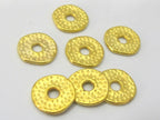 10 Beads - Gold tone plated donut disc beads 12 mm - BD881