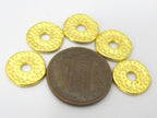 10 Beads - Gold tone plated donut disc beads 12 mm - BD881