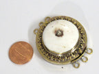 1 clasp - Large ethnic tribal Tibetan naga conch shell inlaid clasp pendant - PM369E