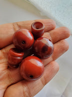 1 Guru bead - Large round 18 -19 mm recycled cattle bone horn Tibetan Guru bead 3 hole bead with column bead - GB079G