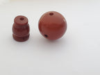 1 Guru bead - Large round 18 -19 mm recycled cattle bone horn Tibetan Guru bead 3 hole bead with column bead - GB079G