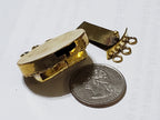 1 clasp - Beautiful oval shape ethnic Nepalese moonstone inlaid brass clasp pendant - PM369D