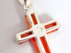 Tibetan sterling silver 92.5 faceted gemstone cross pendant from Nepal - PM446E