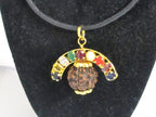 1 Pendant -Shiva 5 mukhi faced rudraksha navratna gemstones inlaid nine planets pendant -SP009R