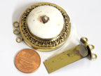 1 clasp - Large ethnic tribal Tibetan naga conch shell inlaid clasp pendant - PM369E