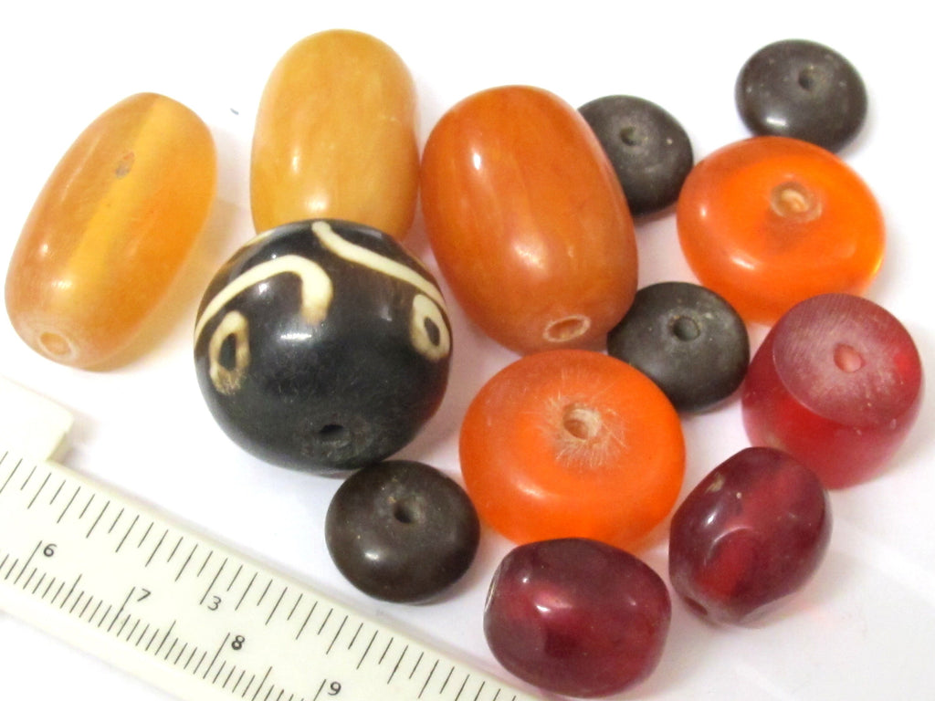 Nepal Tibetan beads - Mix loose resin and bone beads pack from Nepal - includes all beads as shown in images- STR015C