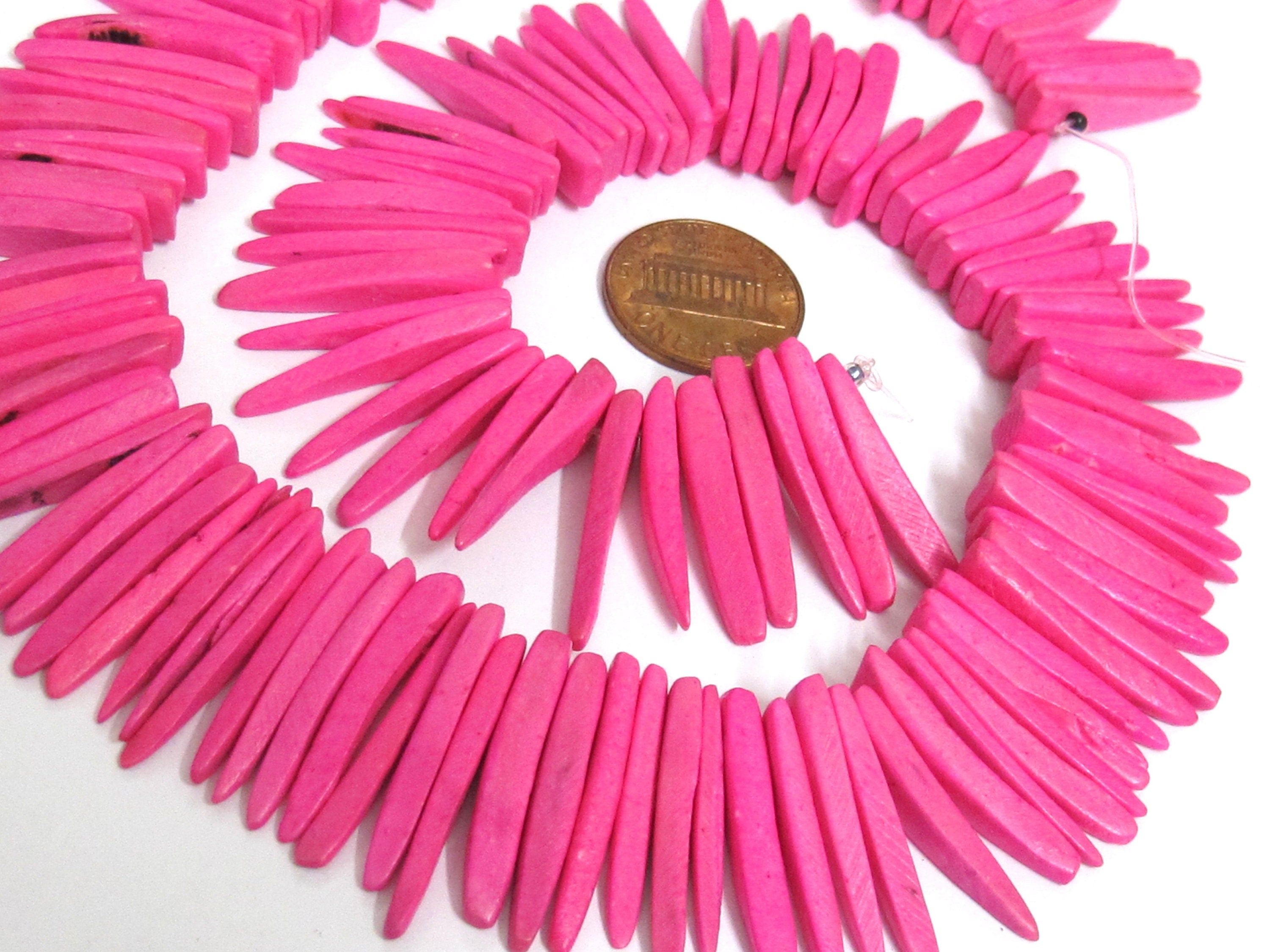 1 strand -Pink coconut sticks Full Strand 15 inches - 100 plus sticks - NB001s
