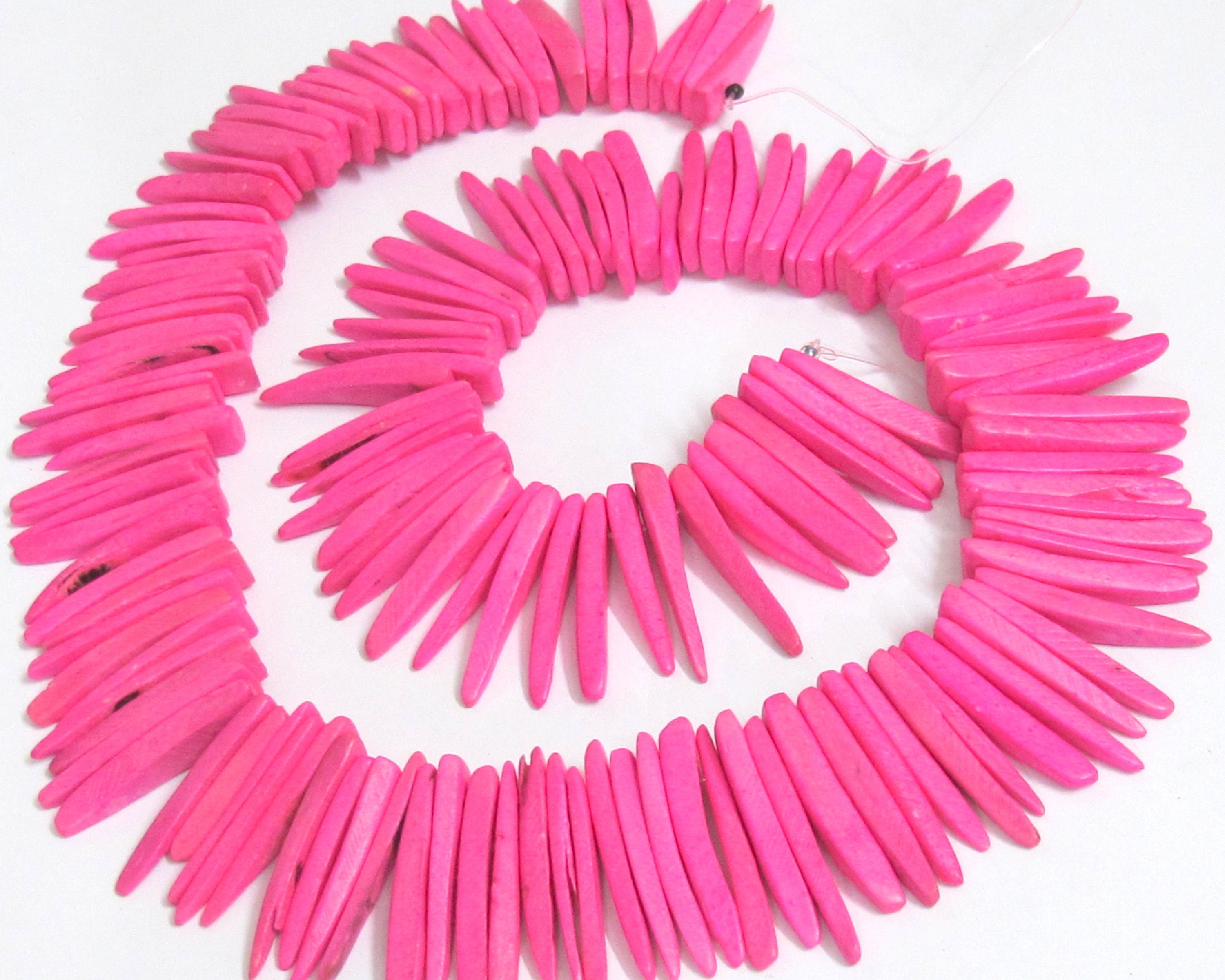 1 strand -Pink coconut sticks Full Strand 15 inches - 100 plus sticks - NB001s