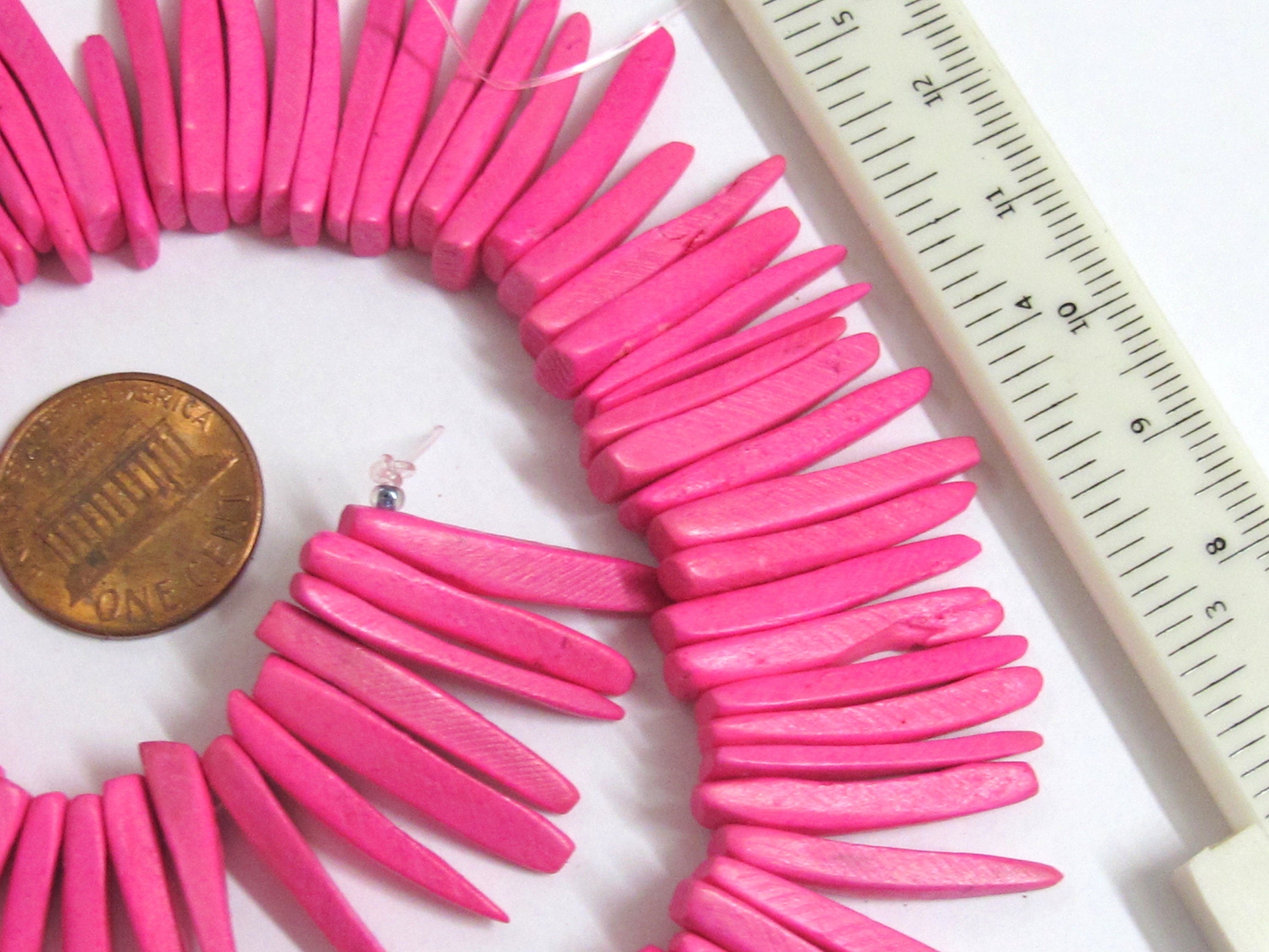 1 strand -Pink coconut sticks Full Strand 15 inches - 100 plus sticks - NB001s