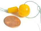 1 Guru Bead - 16 mm Tibetan yellow resin Guru bead with column bead T drilled bead t hole mala making bead Nepal - GB074