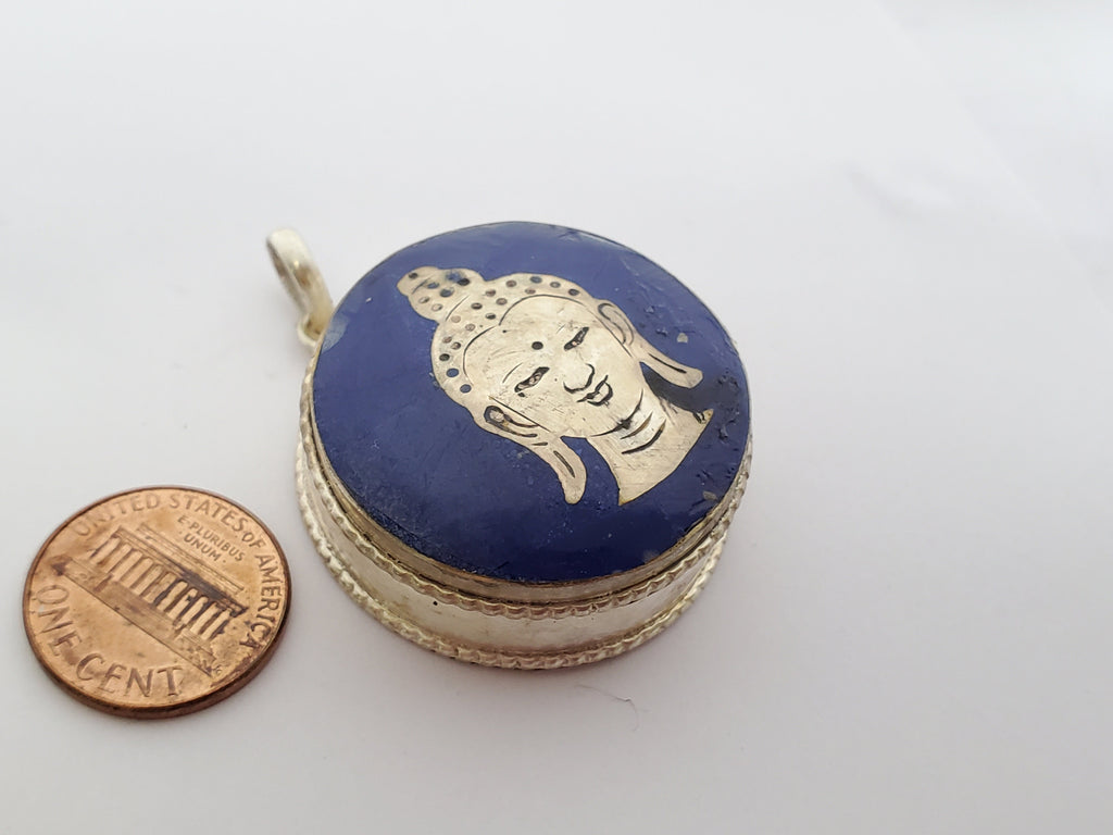 Beautiful Tibetan Buddha face Box Pendant - PM148c Nepalbeadshop