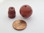 1 Guru bead - Large round 18 -19 mm recycled cattle bone horn Tibetan Guru bead 3 hole bead with column bead - GB079G