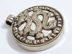 OOAK - Tibetan dragon and deer design ethnic naga conch shell Reversible pendant - PM199B