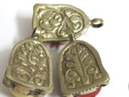 1 pendant - Tibetan Nepal resin Buddha face pendant with floral carving on other side-- PM485B
