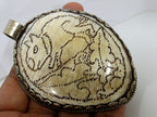 OOAK unique Ethnic Rustic large size naga conch shell hand carved tribal rabbit animal design pendant reverse side fish carving - PM406YA