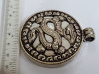 OOAK - Tibetan dragon and deer design ethnic naga conch shell Reversible pendant - PM199B
