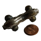 1 Bead - Reversible large Tibetan silver repousse Bead with labradorite inlay on both sides - BD669K