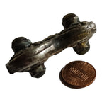 1 Bead - Reversible large Tibetan silver repousse Bead with labradorite inlay on both sides - BD669K