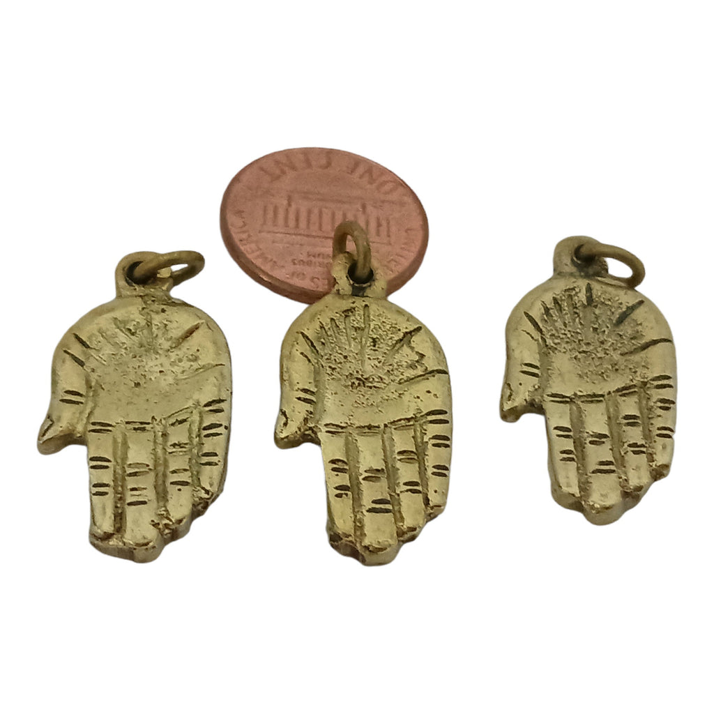 1 Pendant - Small Petite size Tibetan brass hand Pendant from Nepal - CP026H