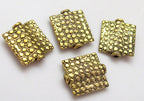 6 beads - Golden tone brass oblong square shape animal print design beads - BD188